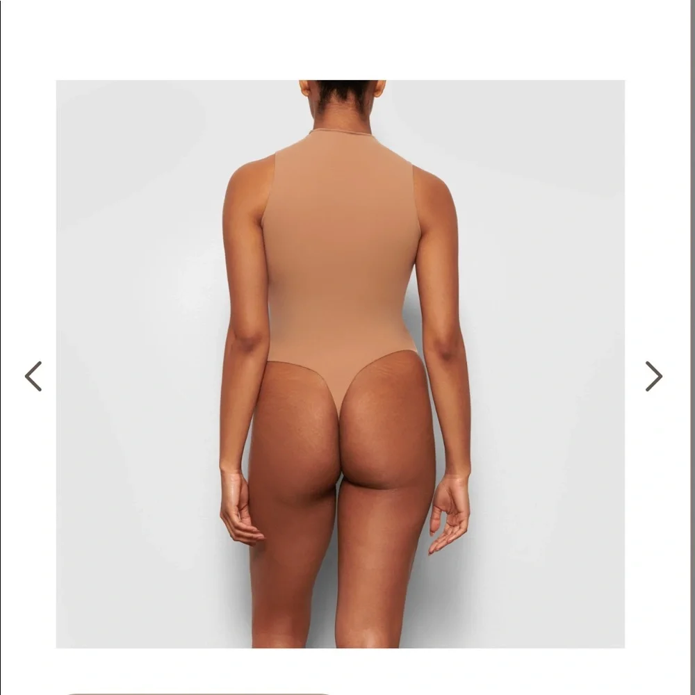 Skims Fits Everybody Sleeveless Mock Neck Bodysuit Sienna - Picture 3 of 9